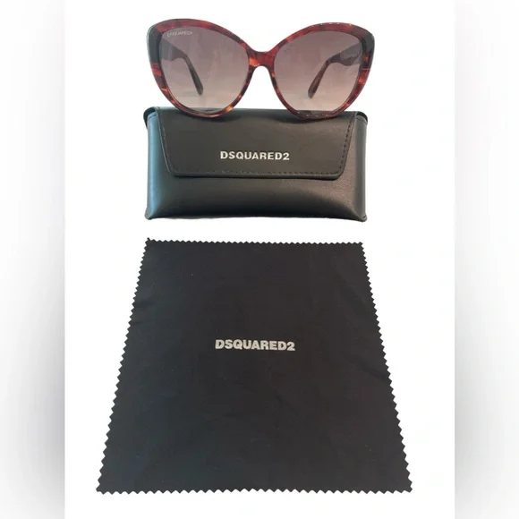 DSQUARED2 Havana Cat Eye Tortoise Shell Sunglasses NWT